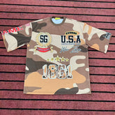 Street T Shirts Washed Old Oversize Hip Hop Skateboard Anime Print Short Sleeve